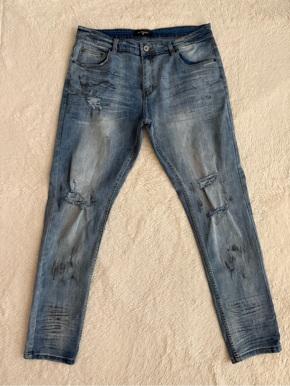 Men’s Distressed Jeans, Serenede, Size 38